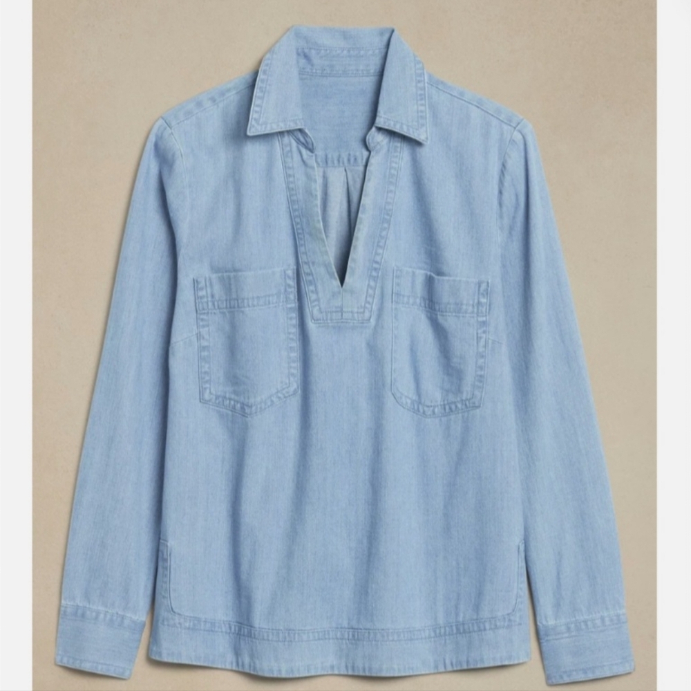 Banana Republic Women’s DENIM BAND-HEM SHIRT